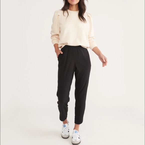 Marine Layer Pants - Marine Layer Allison Pant in Black Size Small Soft Stretchy Tencel Lyocell